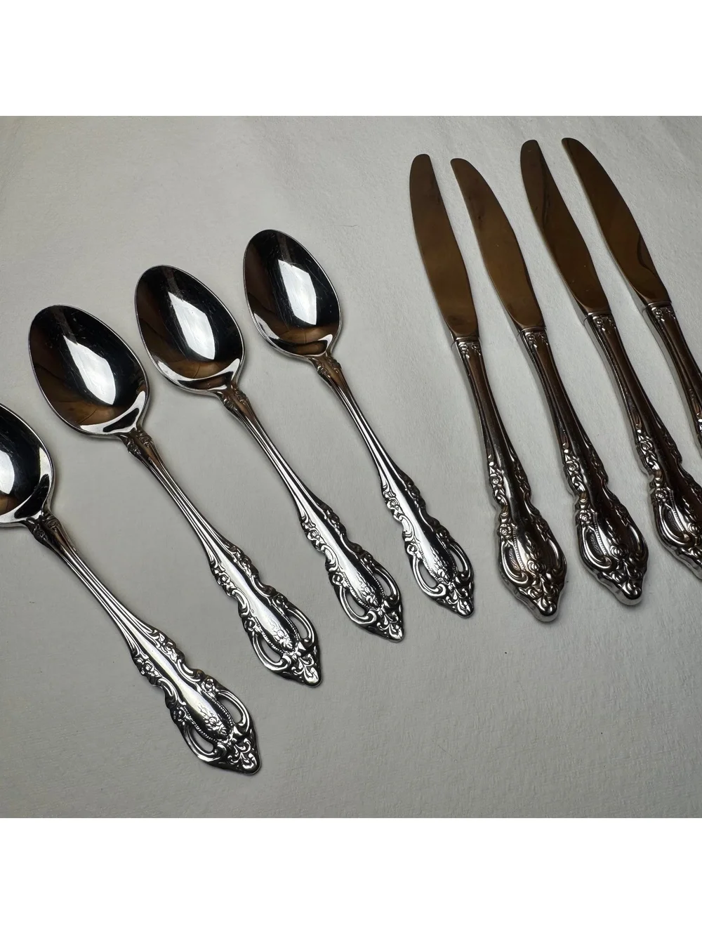 Vintage Oneida Community Brahms Flatware Set 12 Piece Stainless Service for 4
